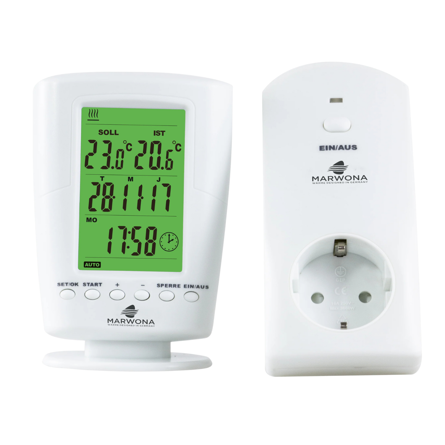 Digital Radio Thermostat inklusive mottagare